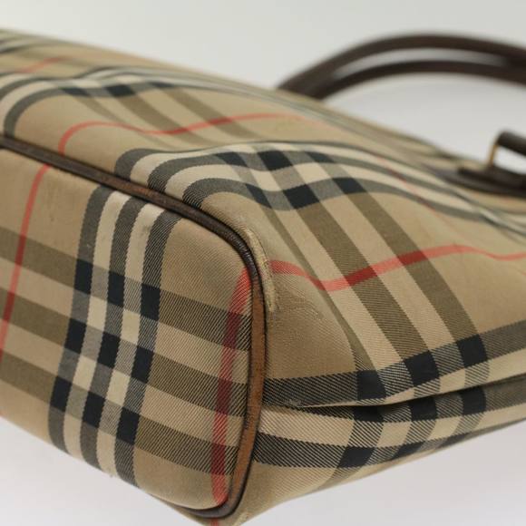 Burberrys Nova Check Tote Bag Canvas Beige Brown Auth 48174 - Picture 13 of 16